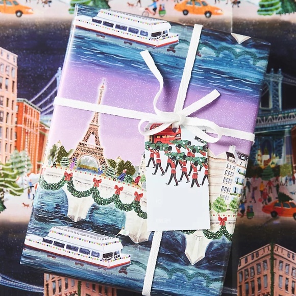 NWT Anthropologie Holiday in the City Christmas Wrapping Paper Book - Picture 2 of 4